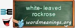 WordMeaning blackboard for white-leaved rockrose